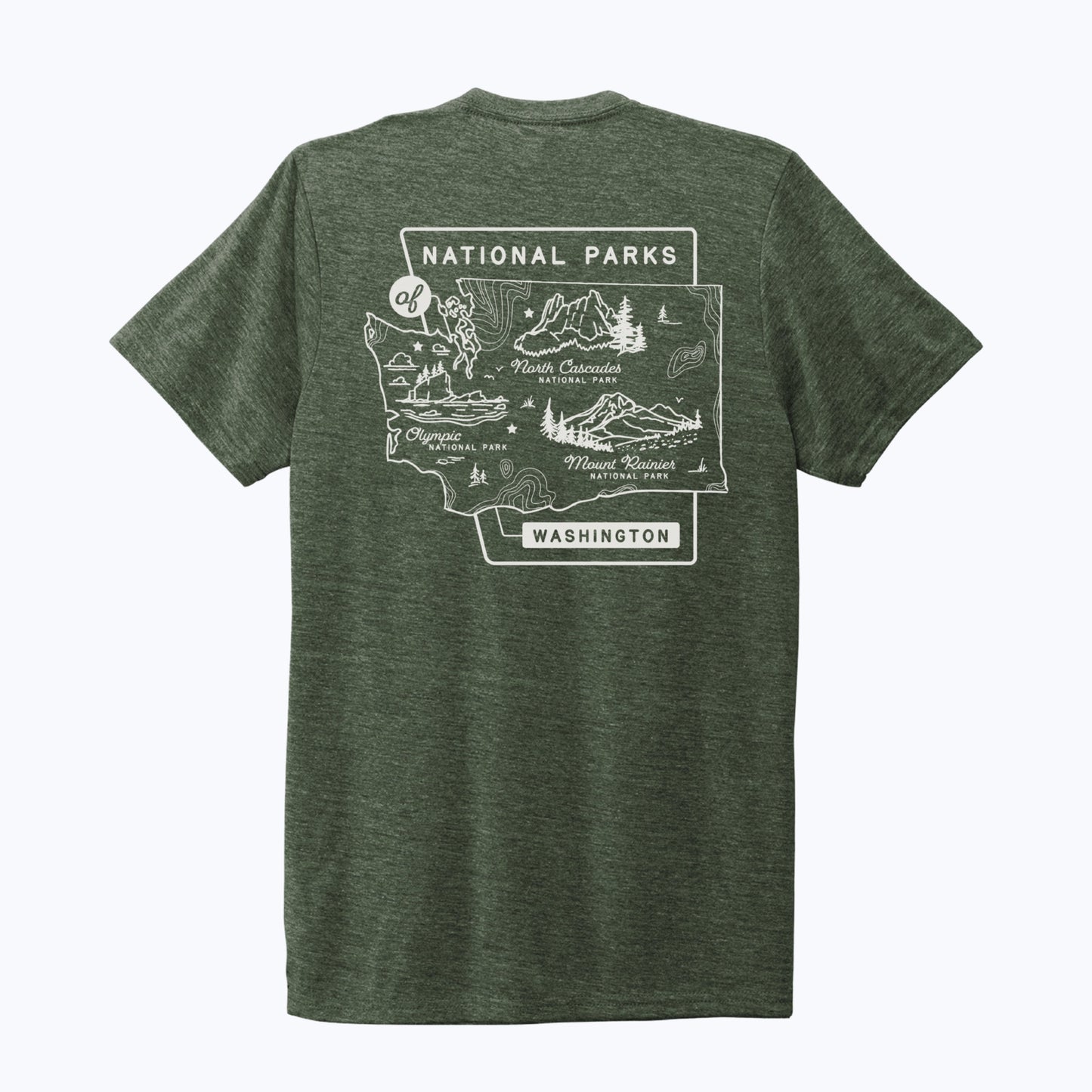 Washington National Parks Eco Tee - Earth Green