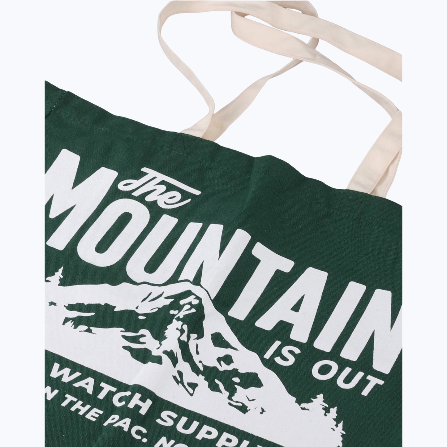 The Mountain Is Out Oversized Organic Tote Bag - Forest Green