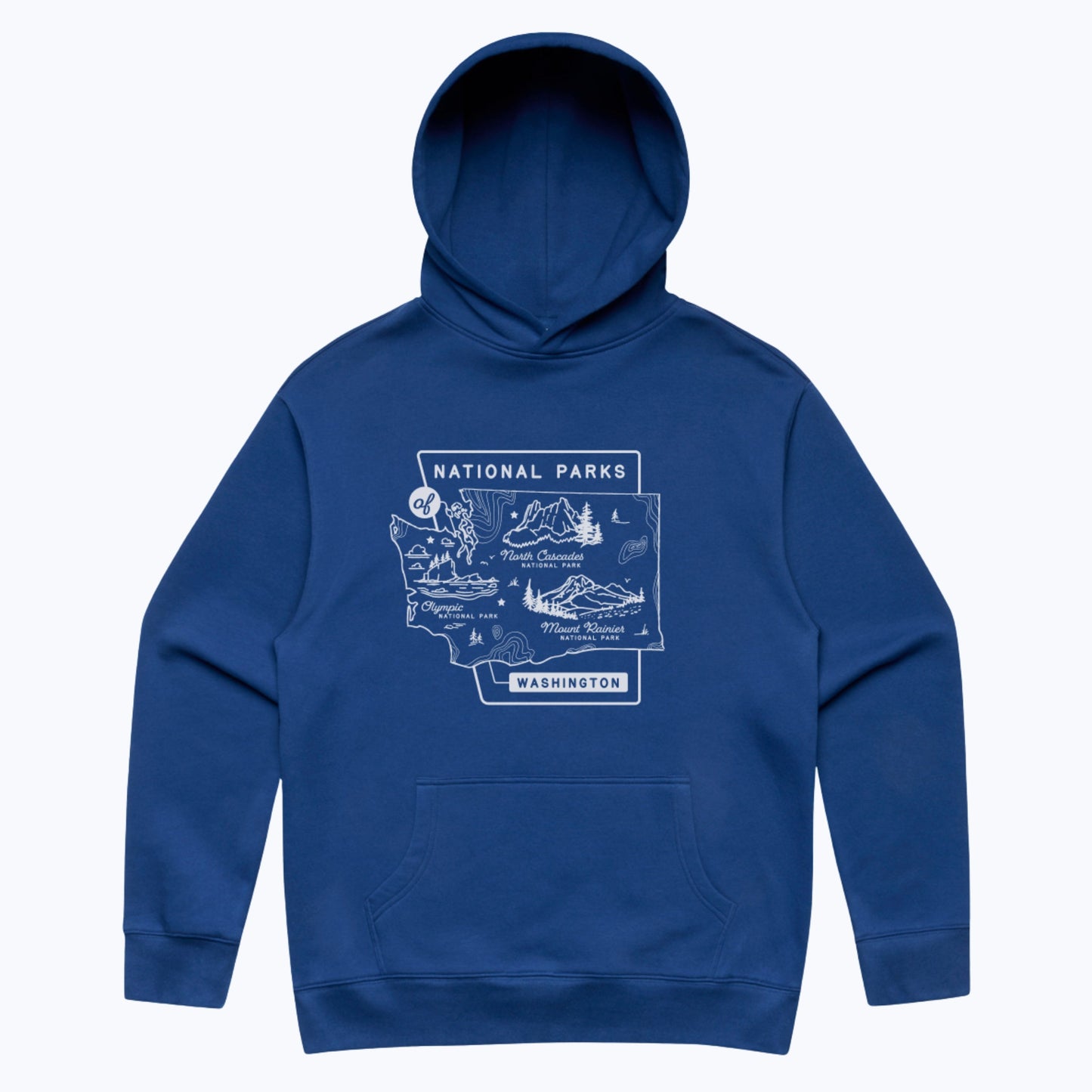 Washington National Parks Relaxed Hoodie - Cobalt