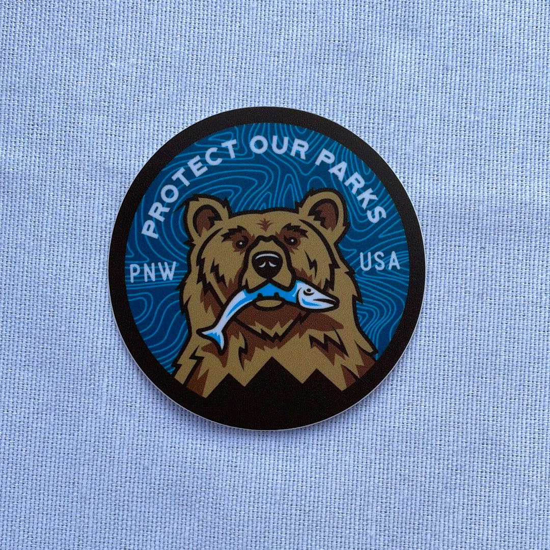 Protect Our Parks Bear Sticker
