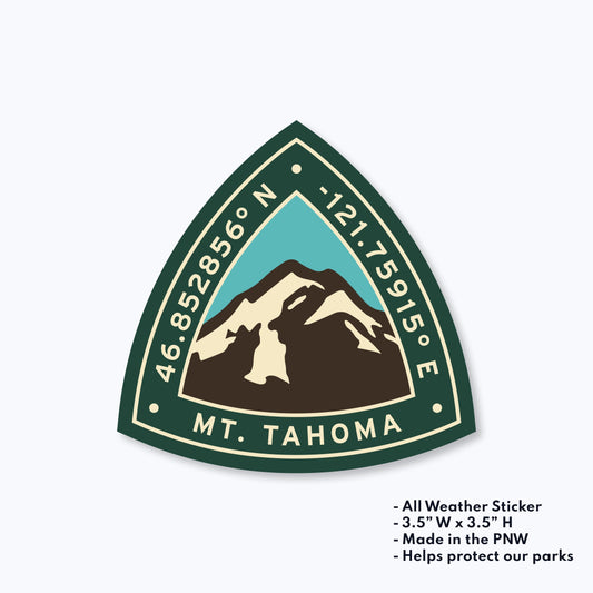 Mt Tahoma Coordinates Sticker - Oversized