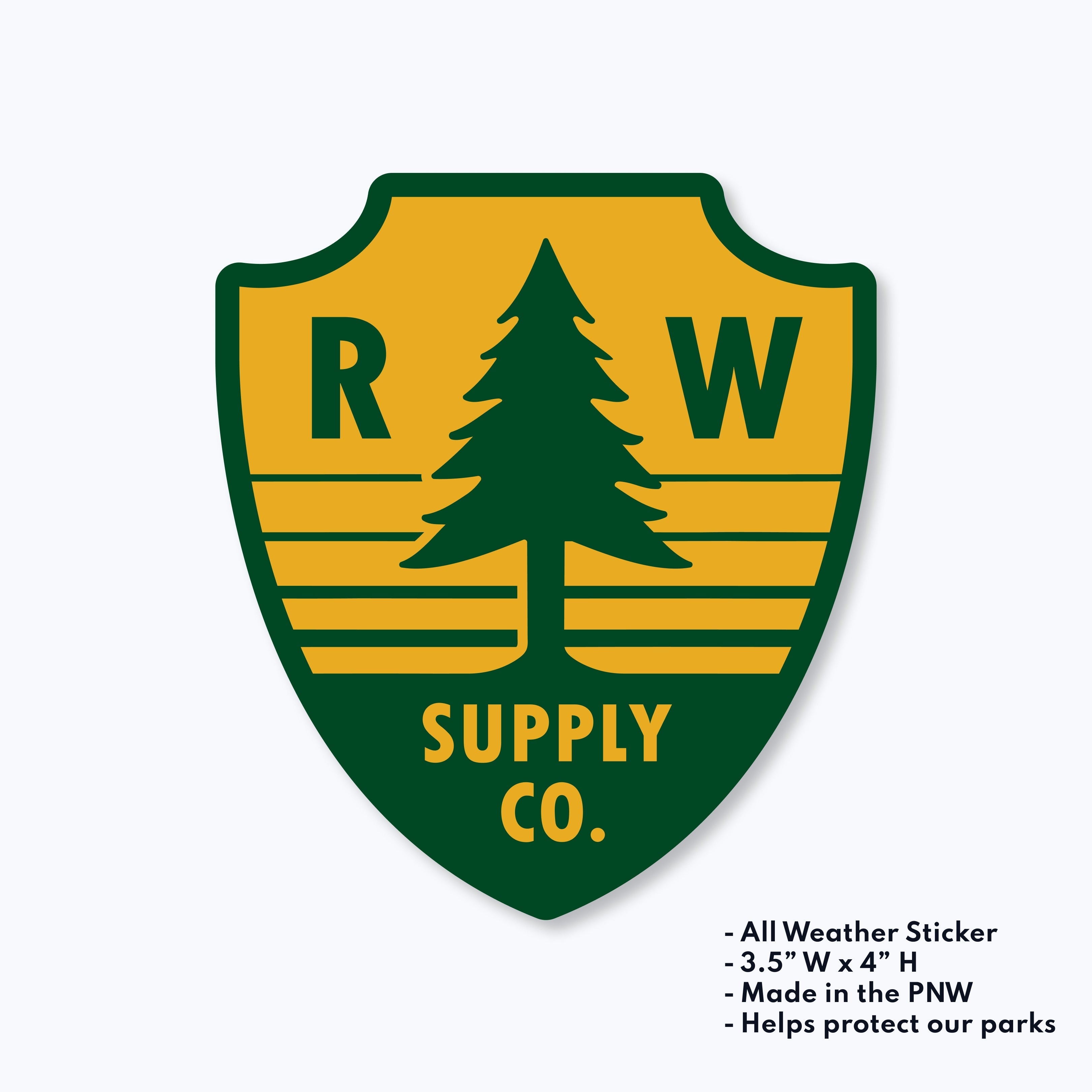 RW Supply Co Vintage Tree Badge Sticker - Oversized