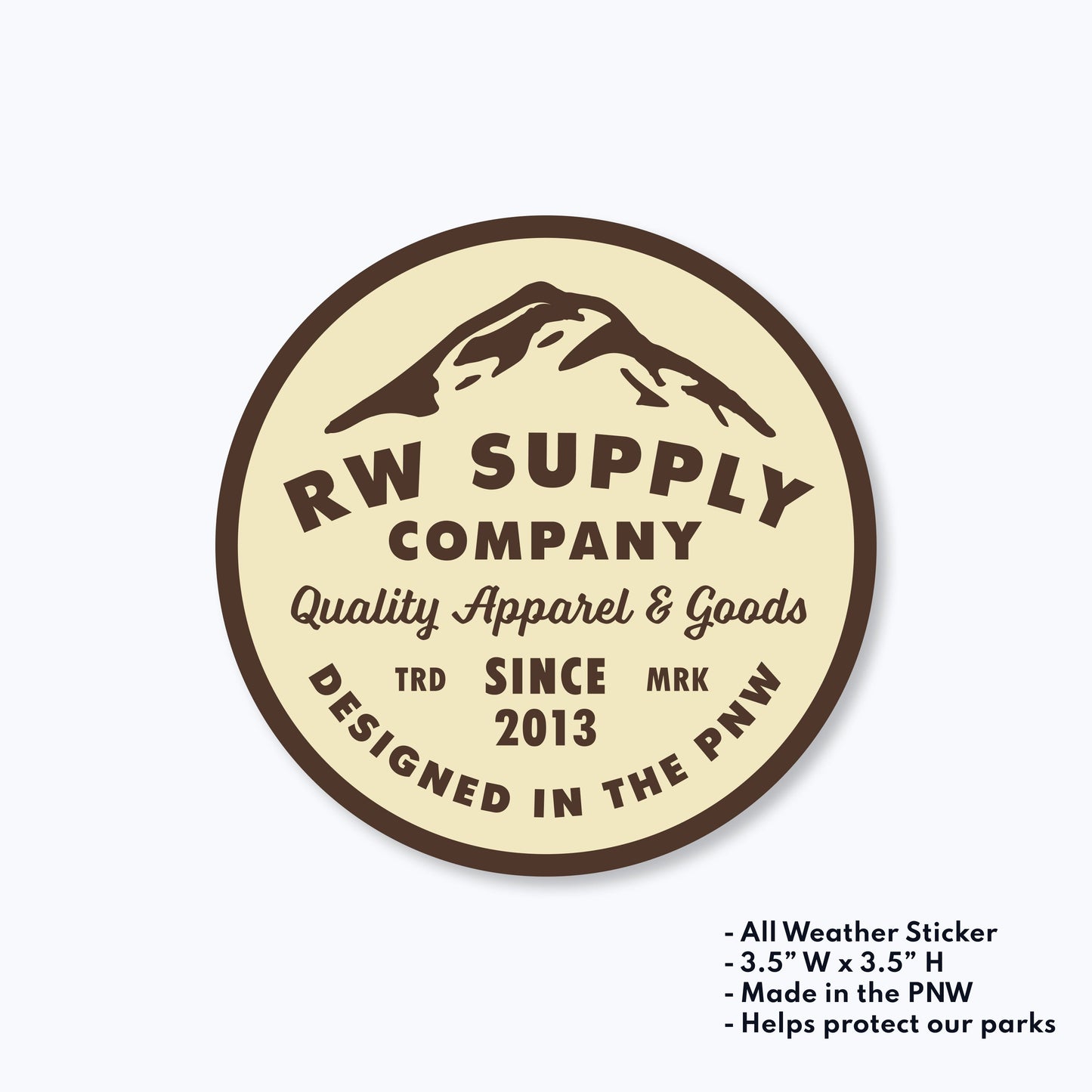 RW Supply Company Quality Apparel & Goods Sticker - Oversized