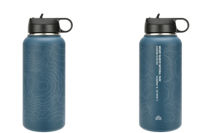 Mount Rainier National Park Topo Metal Water Bottle - 32oz