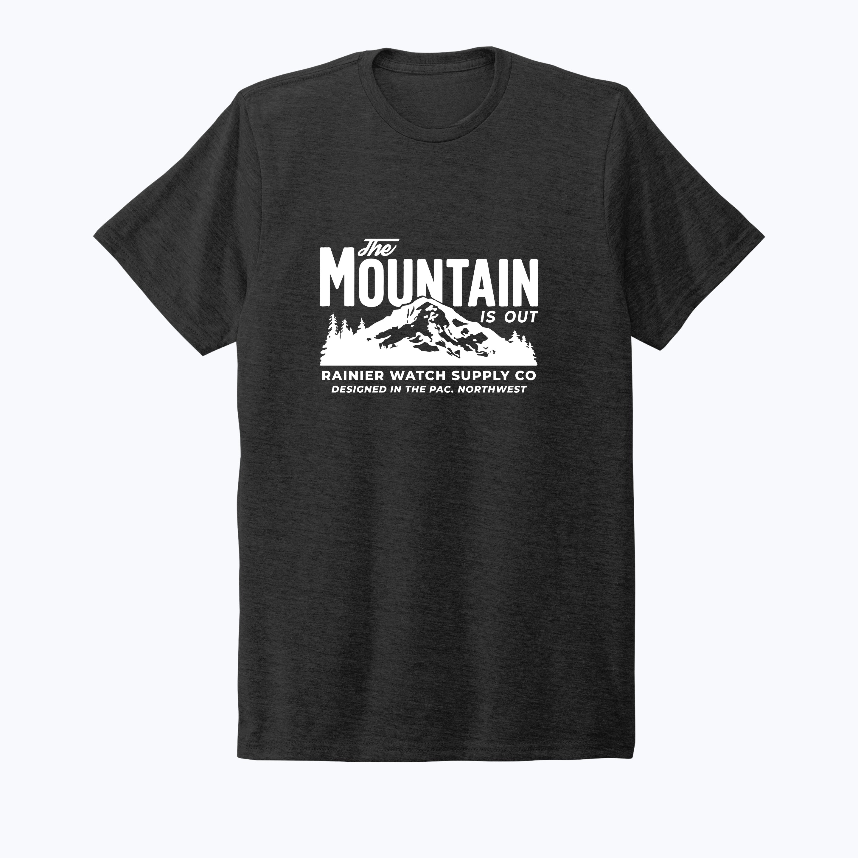 The Mountain Is Out Unisex Eco Tee - Front - Space Black