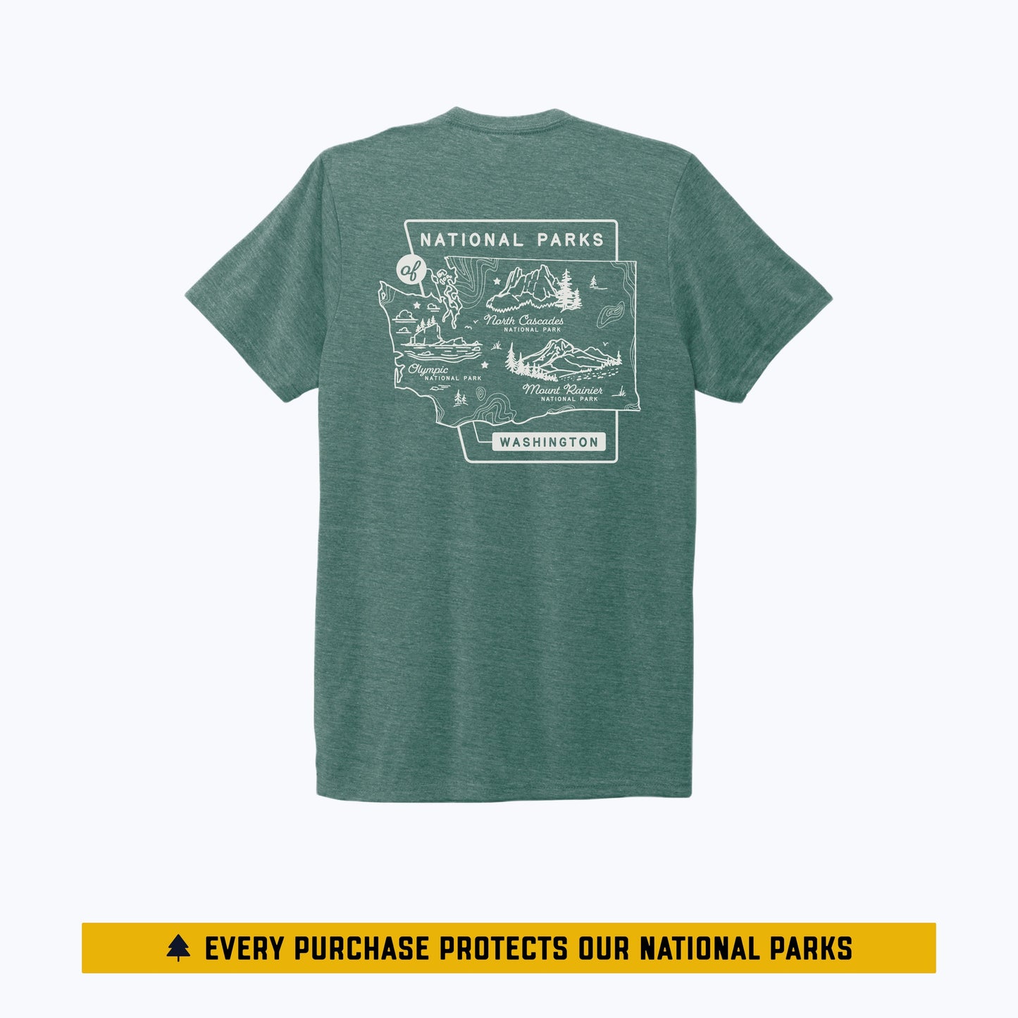 Washington National Parks Eco Tee - Sea Green