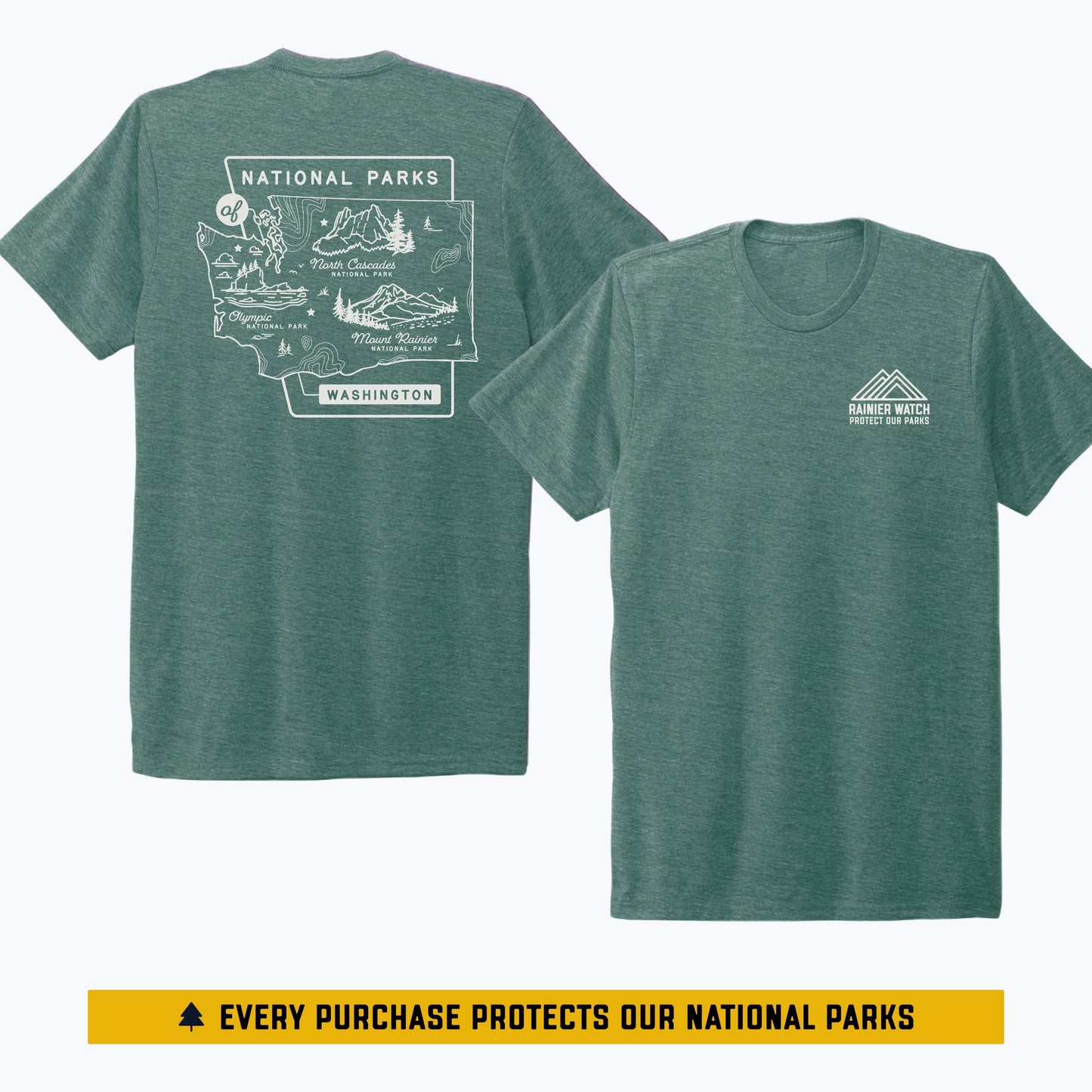 Washington National Parks Eco Tee - Sea Green