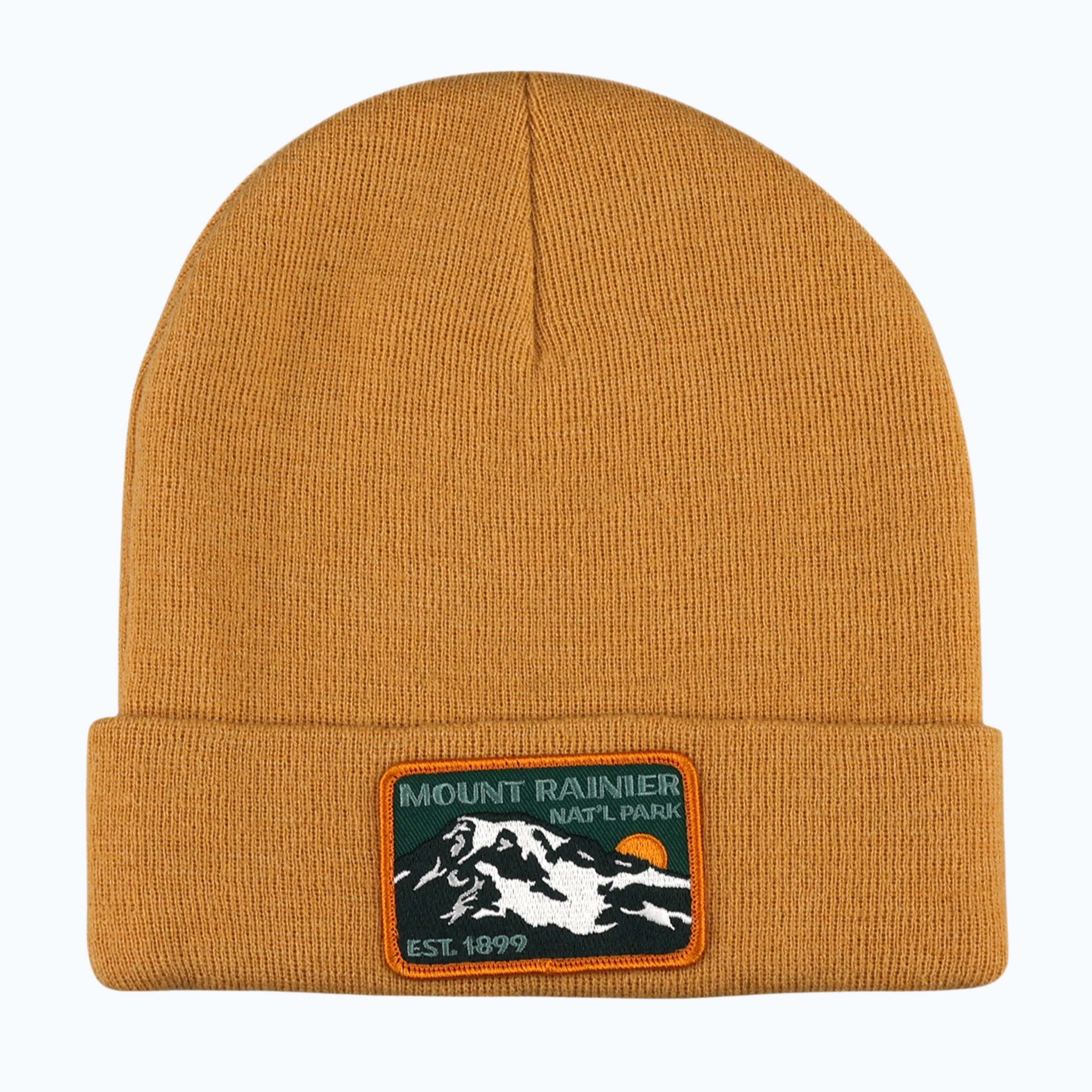 Mount Rainier National Park Patch Beanie  - Mustard