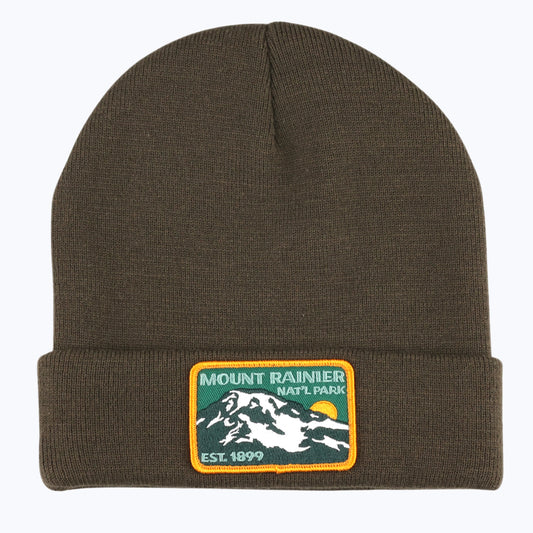 Mount Rainier National Park Patch Beanie - Olive