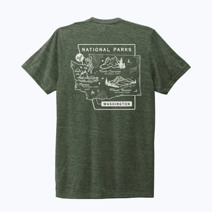 Washington National Parks Eco Tee - Earth Green