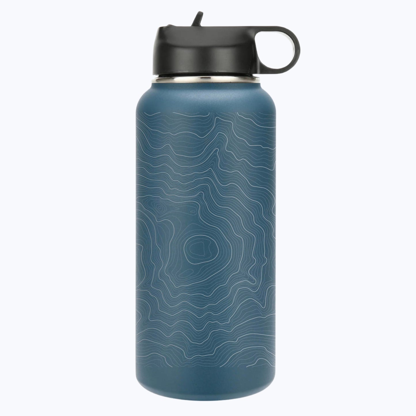 Mount Rainier National Park Topo Metal Water Bottle - 32oz