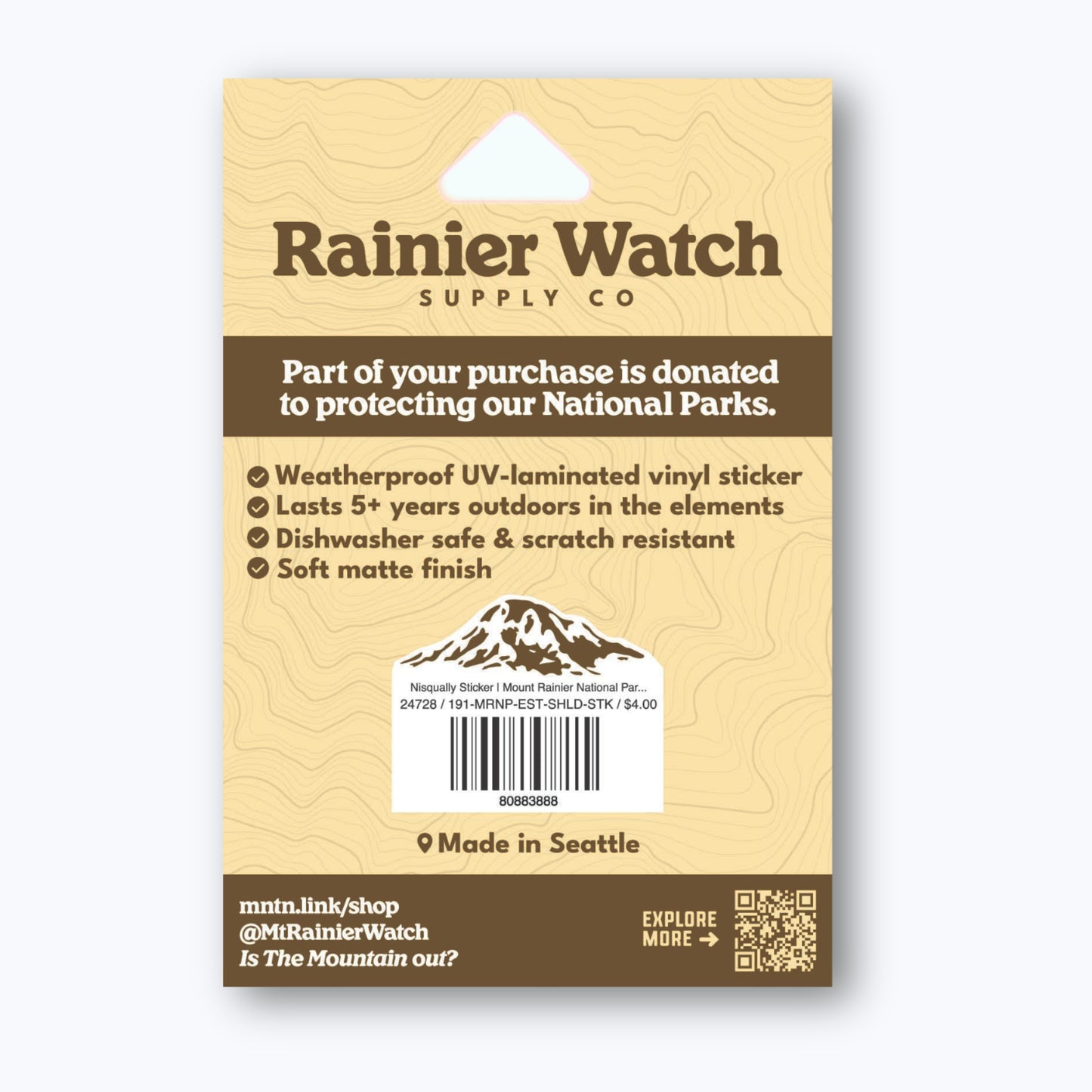 Nisqually Sticker | Mount Rainier National Park Vintage - KISS Sticker