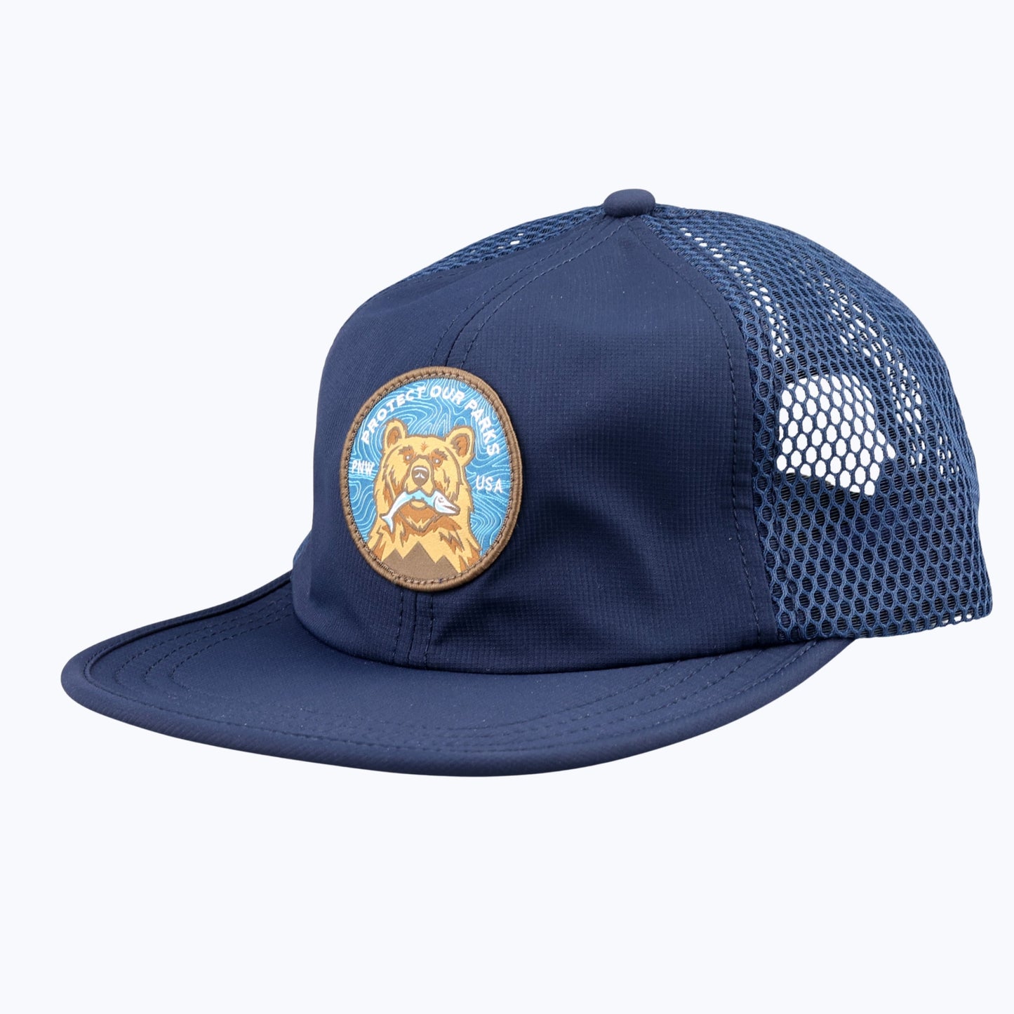 Protect Our Parks Bear Mesh Strapback Tech Cap - Navy