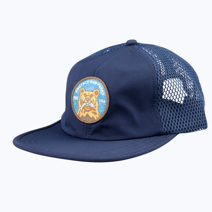 Protect Our Parks Bear Mesh Strapback Tech Cap - Navy