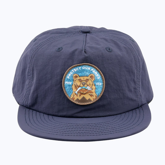 Protect Our Parks Bear Patch Nylon Snapback Cap - Navy
