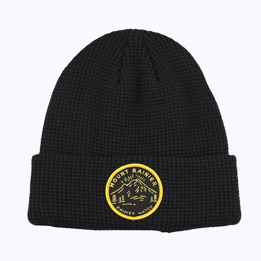 Ranger Patch Waffle Recycled Beanie - Black
