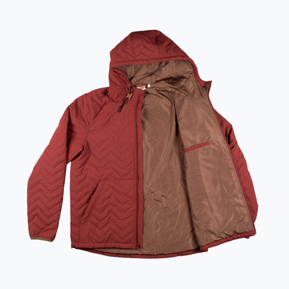 Ridgeline Puffer Quilted Hooded Jacket – Red