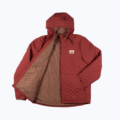 Ridgeline Puffer Quilted Hooded Jacket – Red