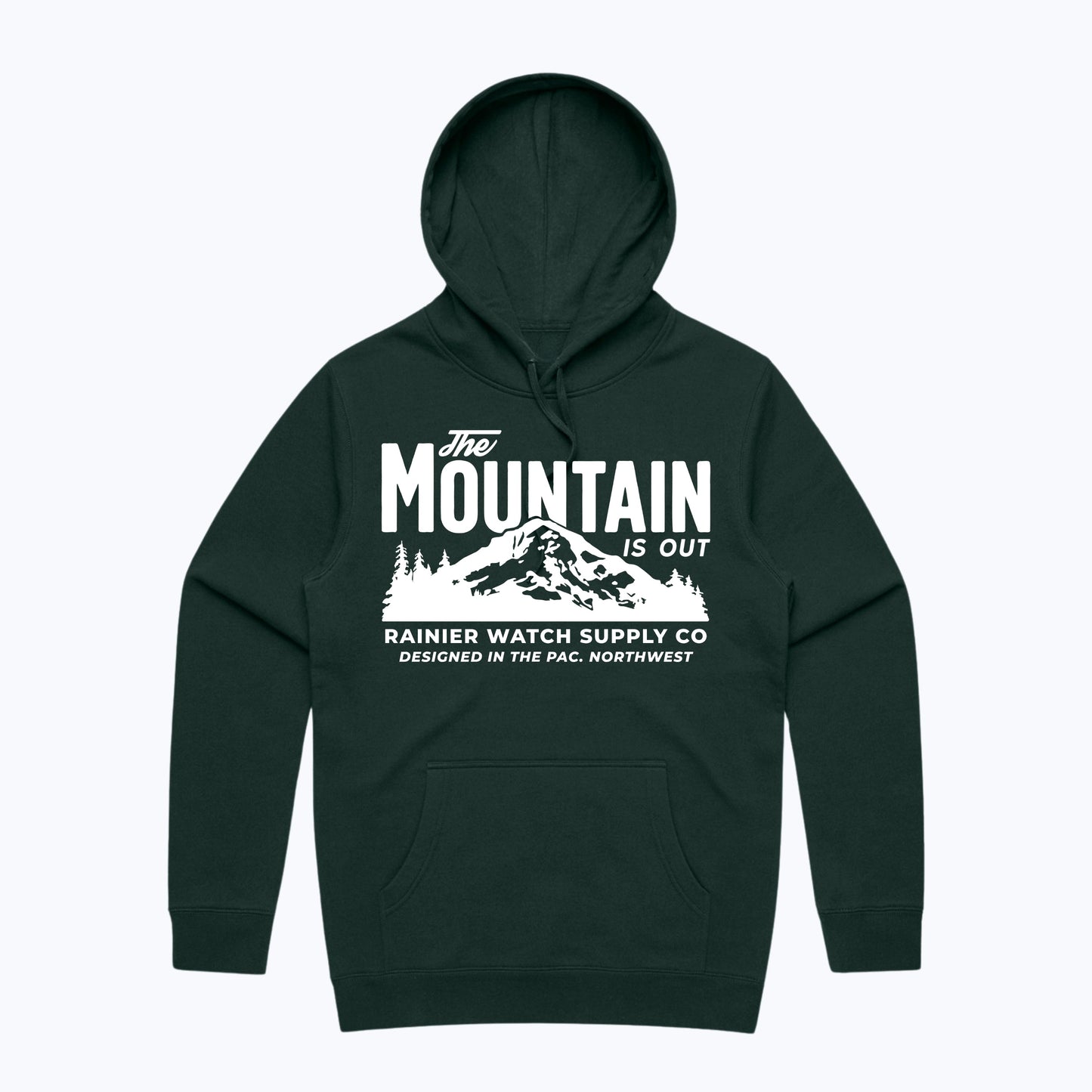 The Mountain Is Out Hoodie - Pine Green