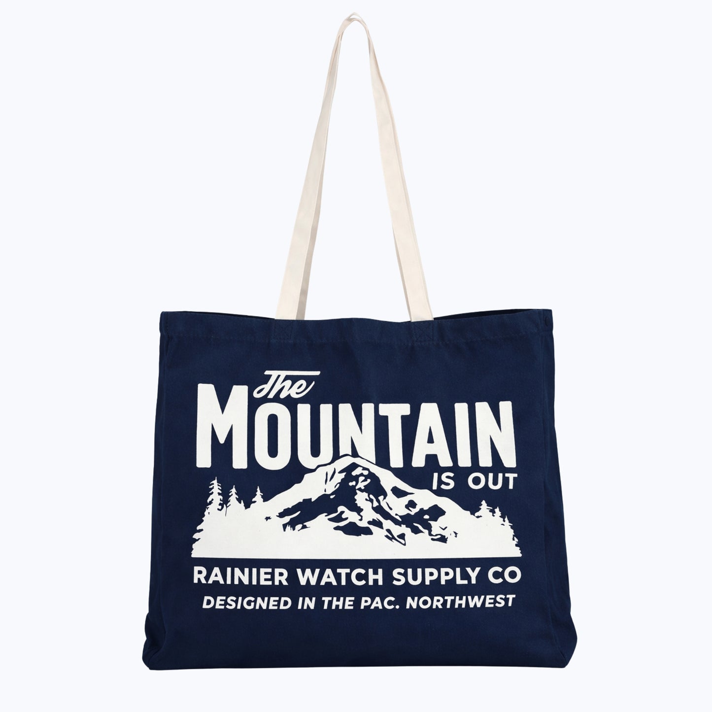 The Mountain Is Out Oversized Organic Tote Bag - Navy