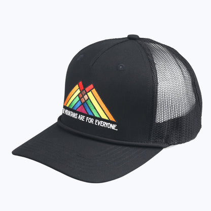 The Mountains Are For Everyone Embroidered Trucker Rope Cap