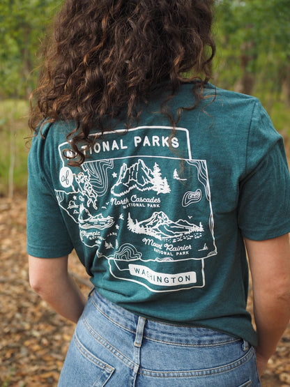 Washington National Parks Eco Tee - Sea Green