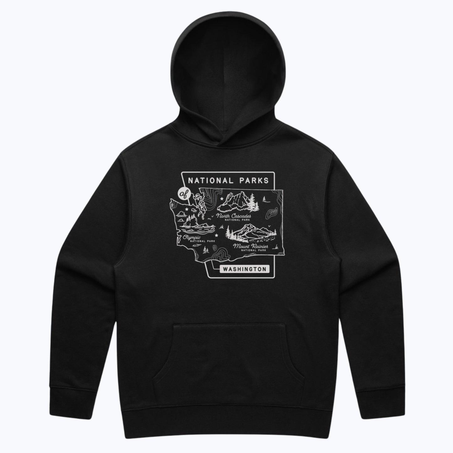 Washington National Parks Relaxed Hoodie - Black