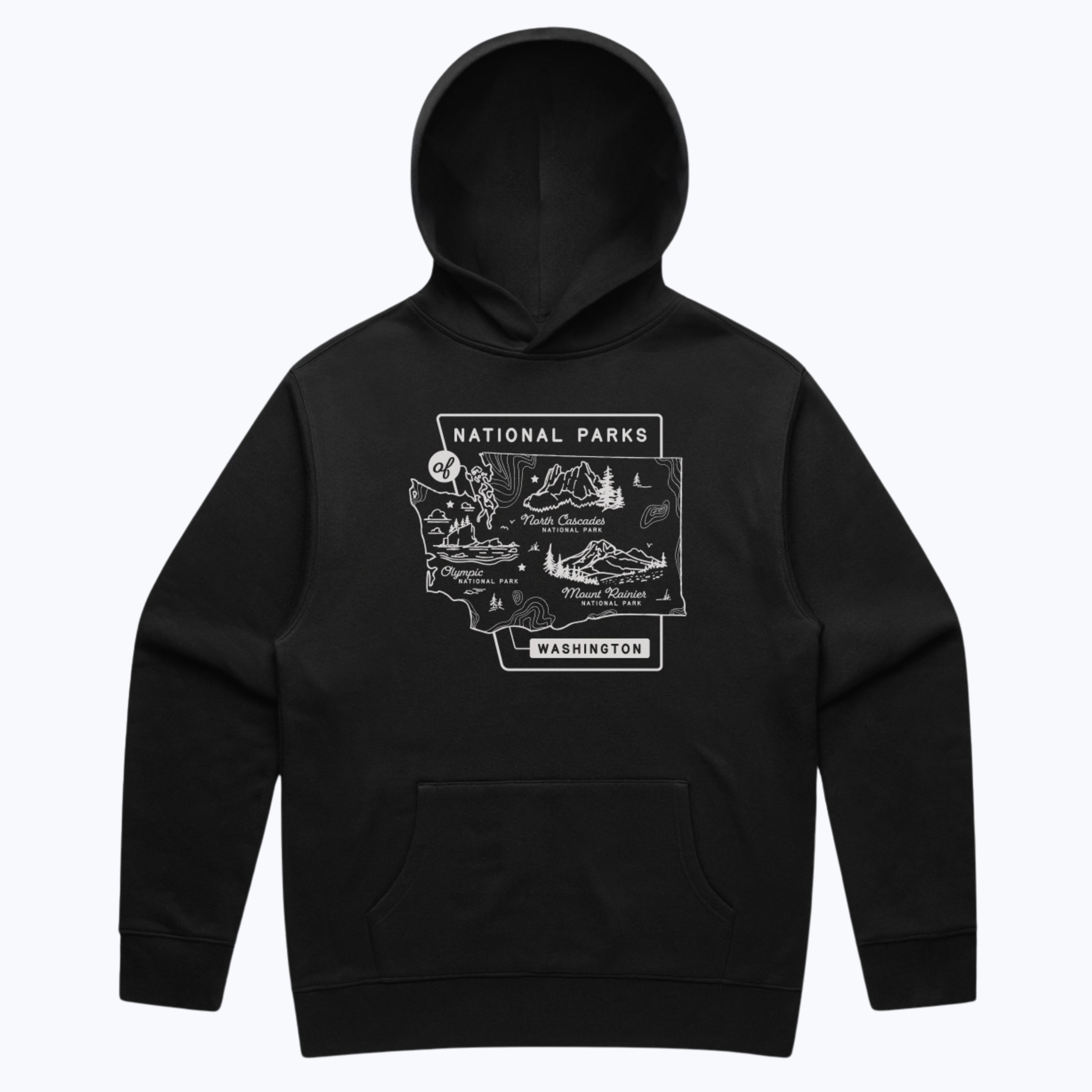 Washington National Parks Relaxed Hoodie - Black
