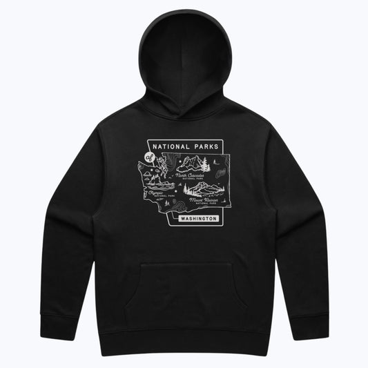Washington National Parks Relaxed Hoodie - Black