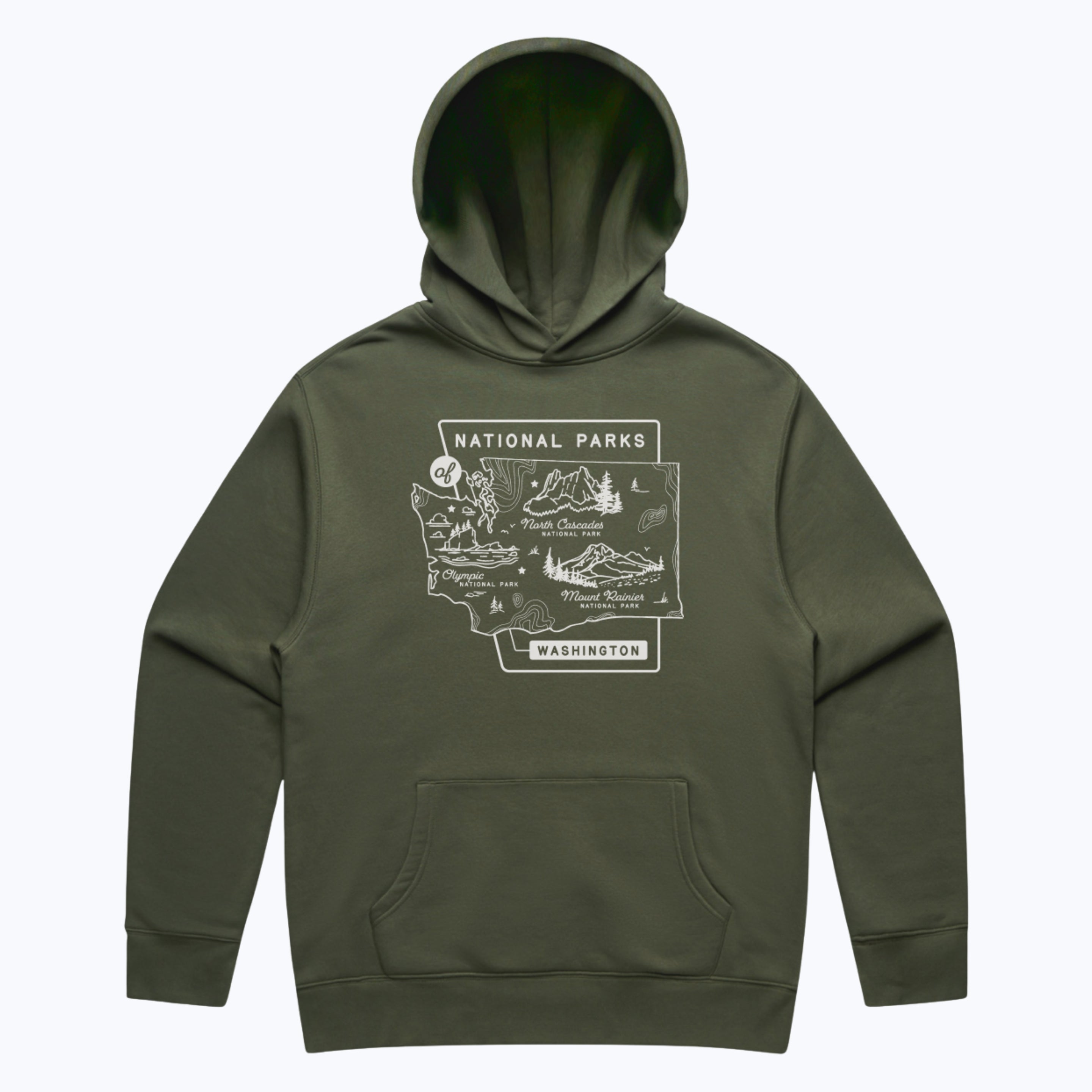 Washington National Parks Relaxed Hoodie - Cypress