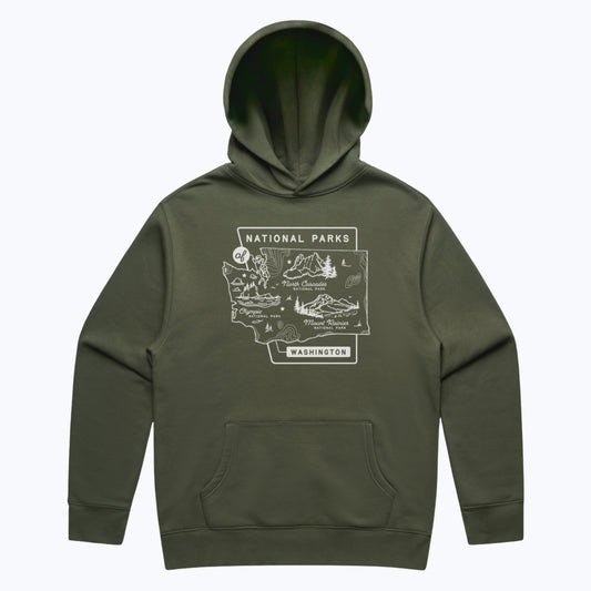 Washington National Parks Relaxed Hoodie - Cypress
