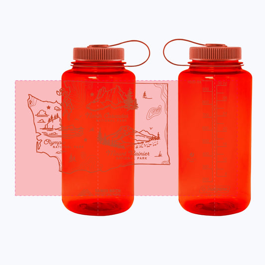 Washington National Parks - 32oz Water Bottle - All Orange