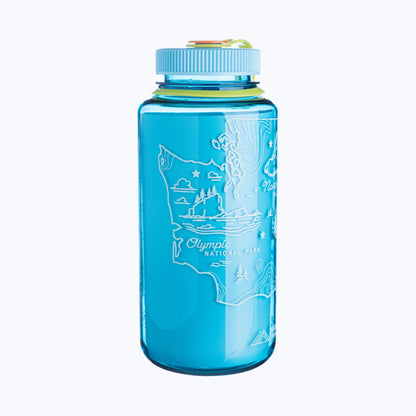 Washington National Parks - 32oz Water Bottle - Cerulean Blue + Sea Lid