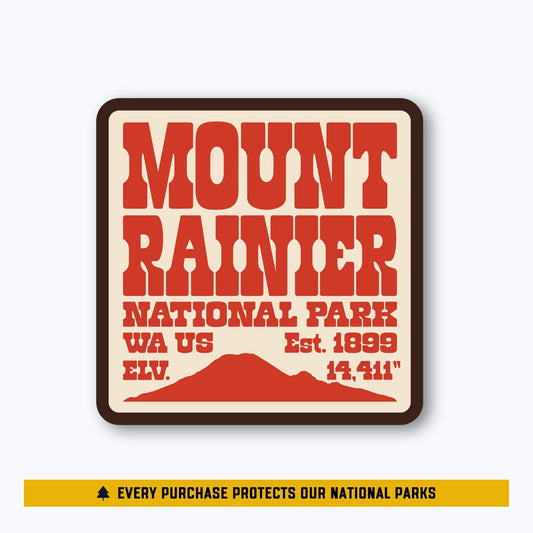 Tombstone Badge Sticker | Mount Rainier National Park Vintage
