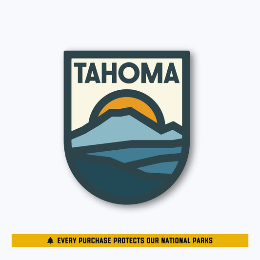 Tahoma Thick Lines Badge Sticker | Mount Rainier National Park Vintage