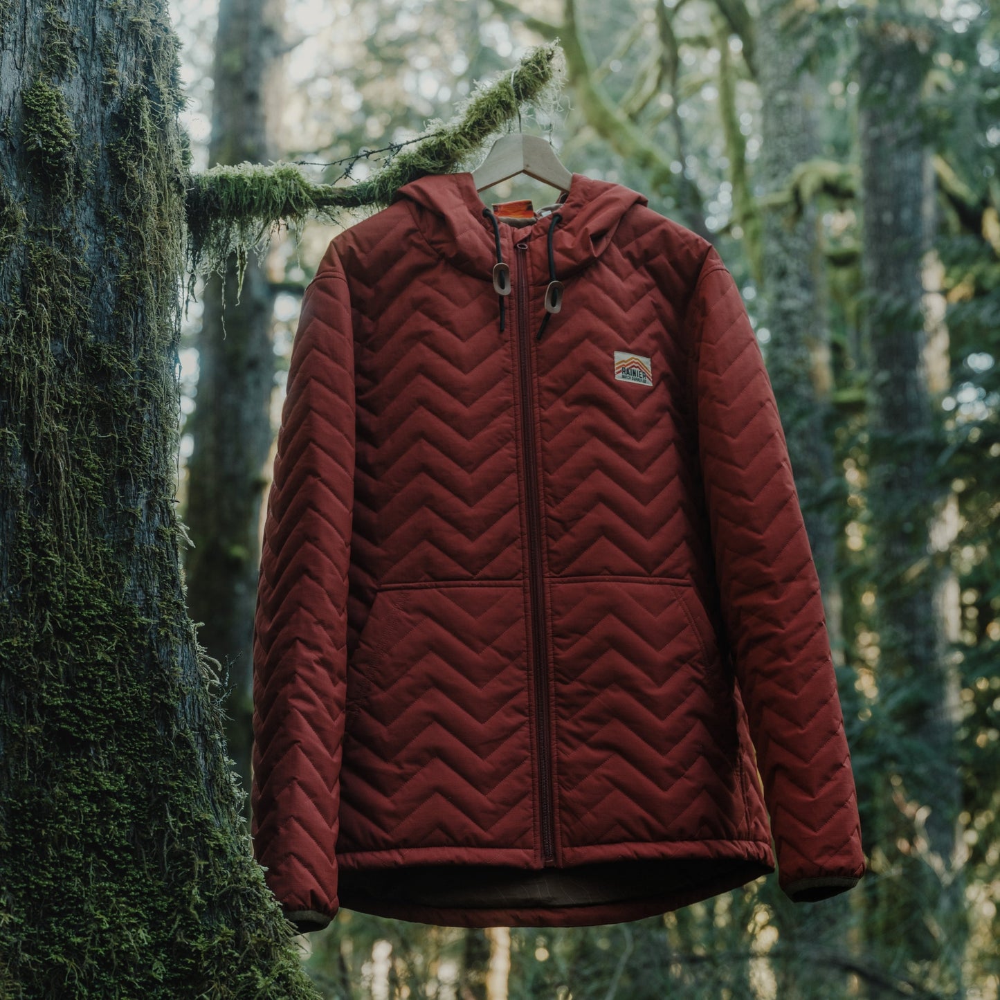 Ridgeline Puffer Quilted Hooded Jacket – Red