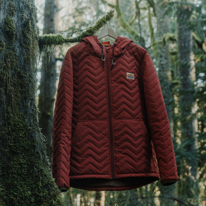 Ridgeline Puffer Quilted Hooded Jacket – Red