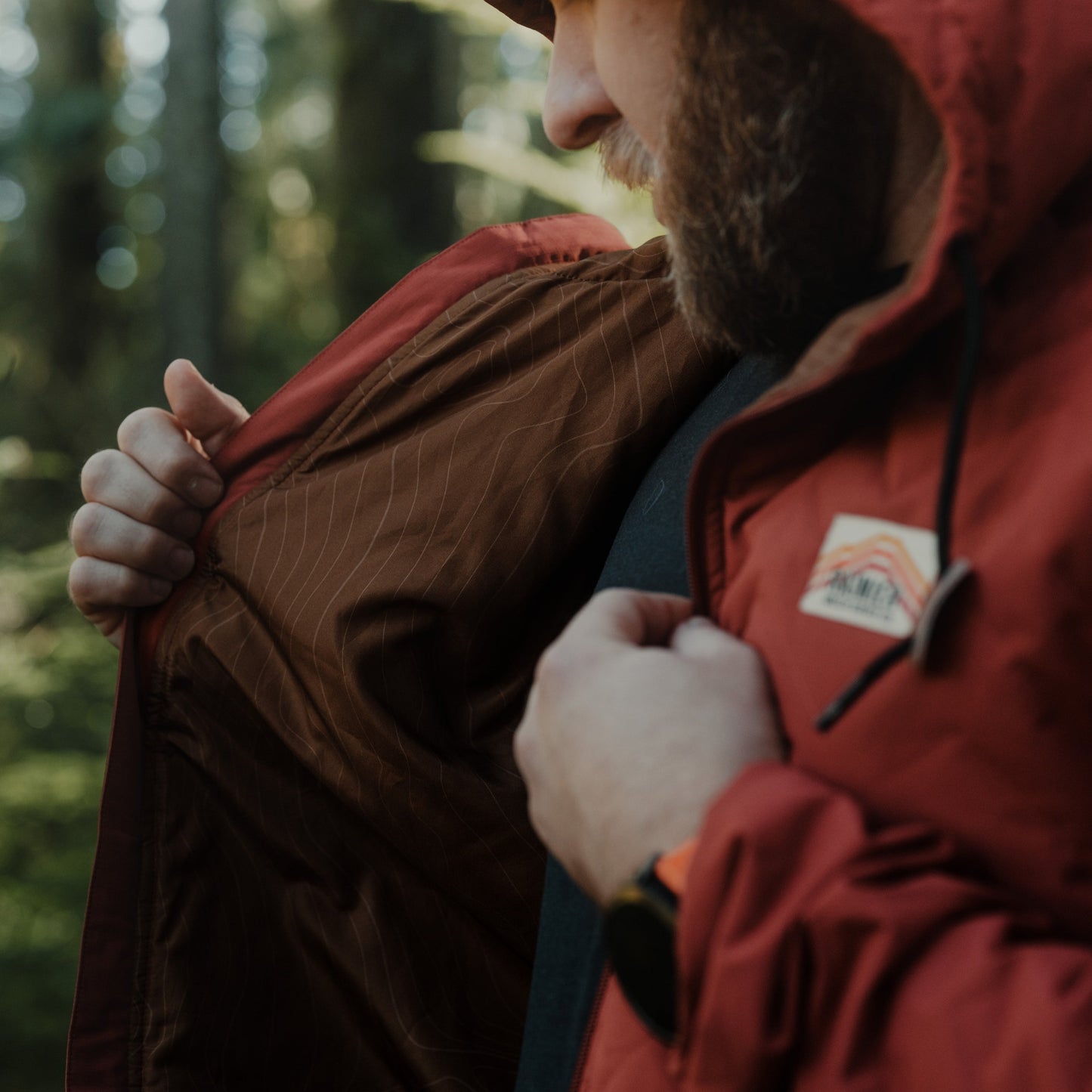 Ridgeline Puffer Quilted Hooded Jacket – Red