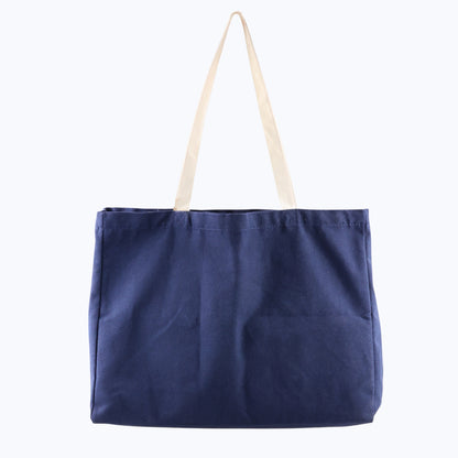 The Mountain Is Out Oversized Organic Tote Bag - Navy