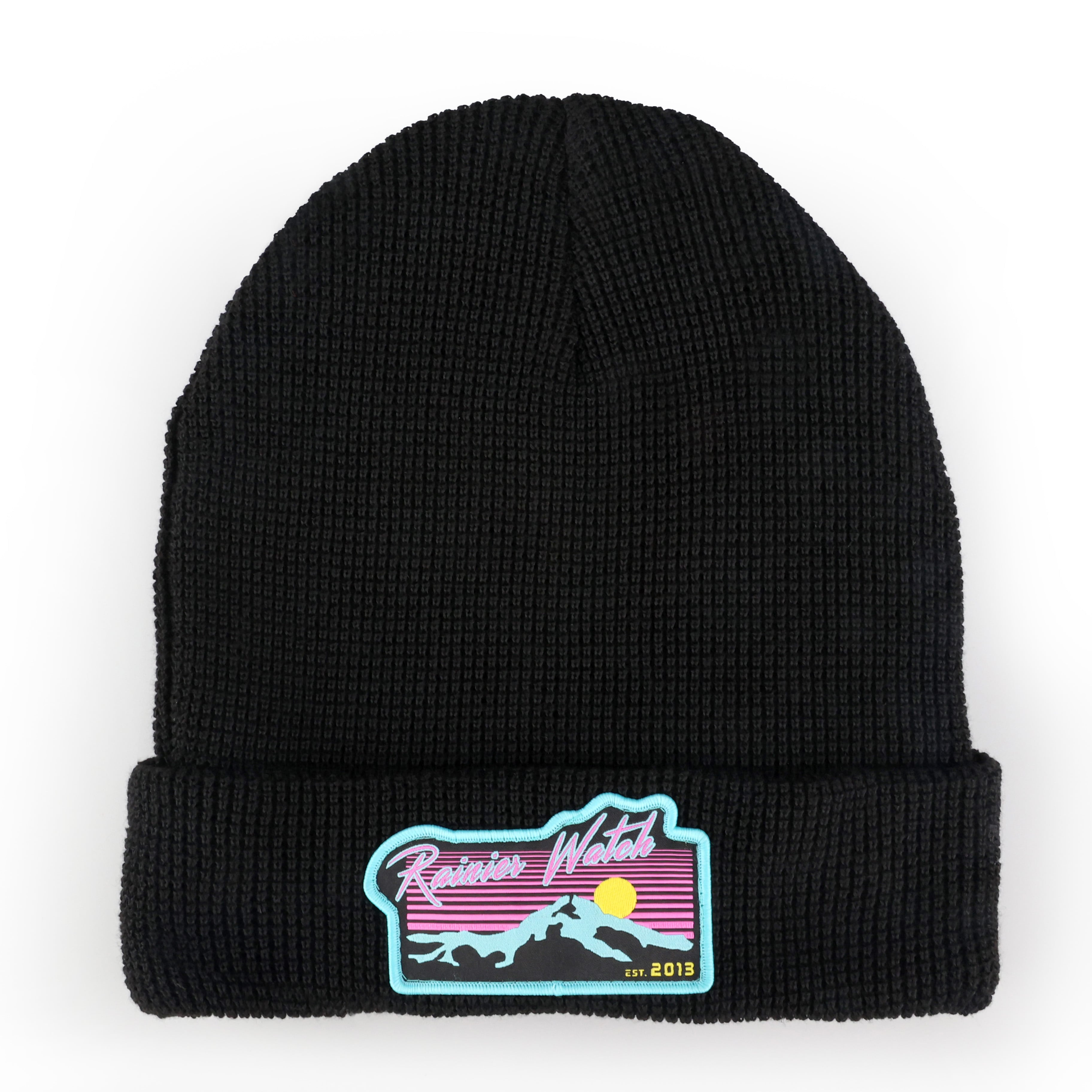 Neon Sunset Waffle Beanie