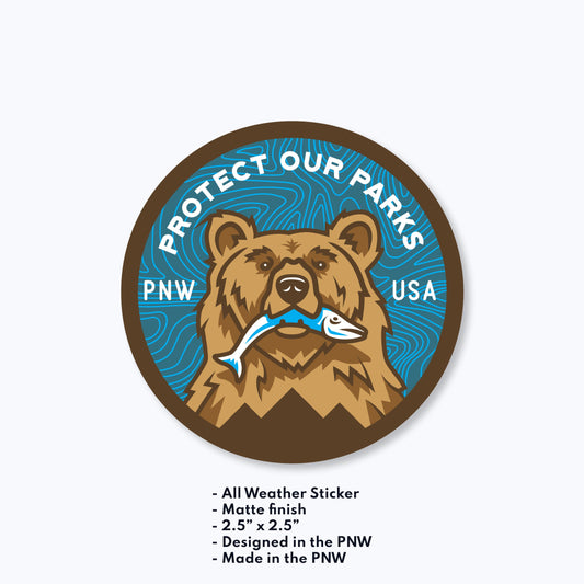 Protect Our Parks Bear Sticker